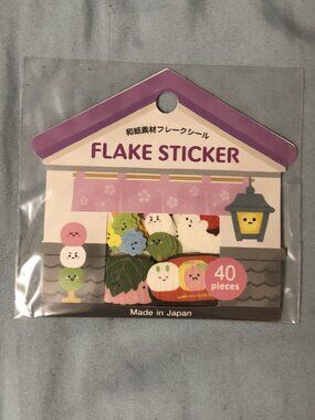 3 For $27 - GAIA Japan Wagashi Flake Sticker Pack 40 Pcs Cute Dessert Stationery